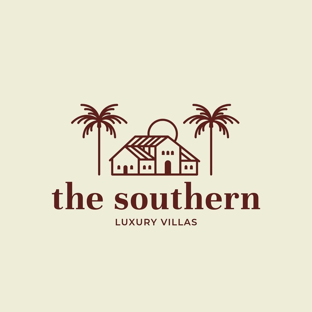 Hotel villas logo template, resort business design