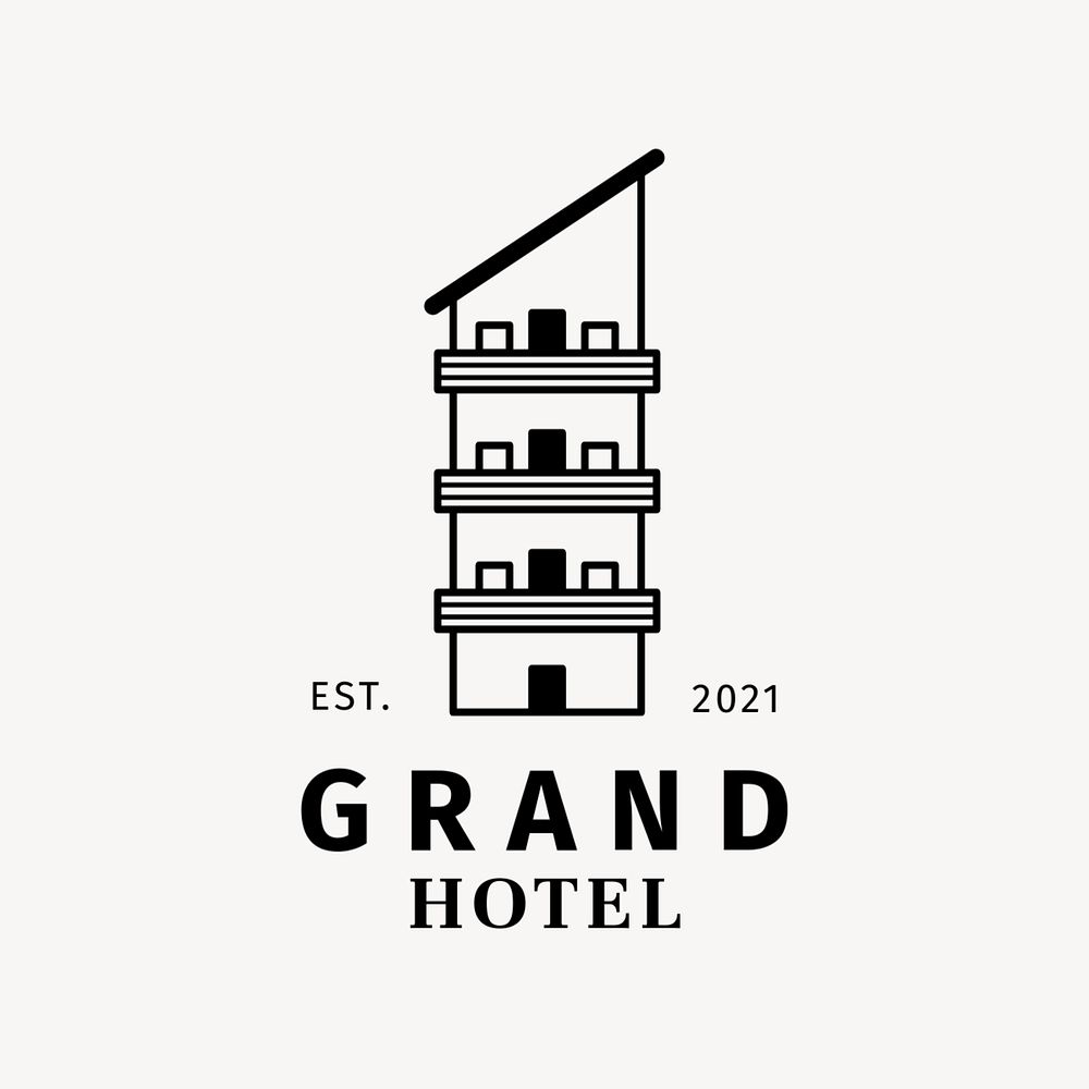 Hotel business logo template, minimal design