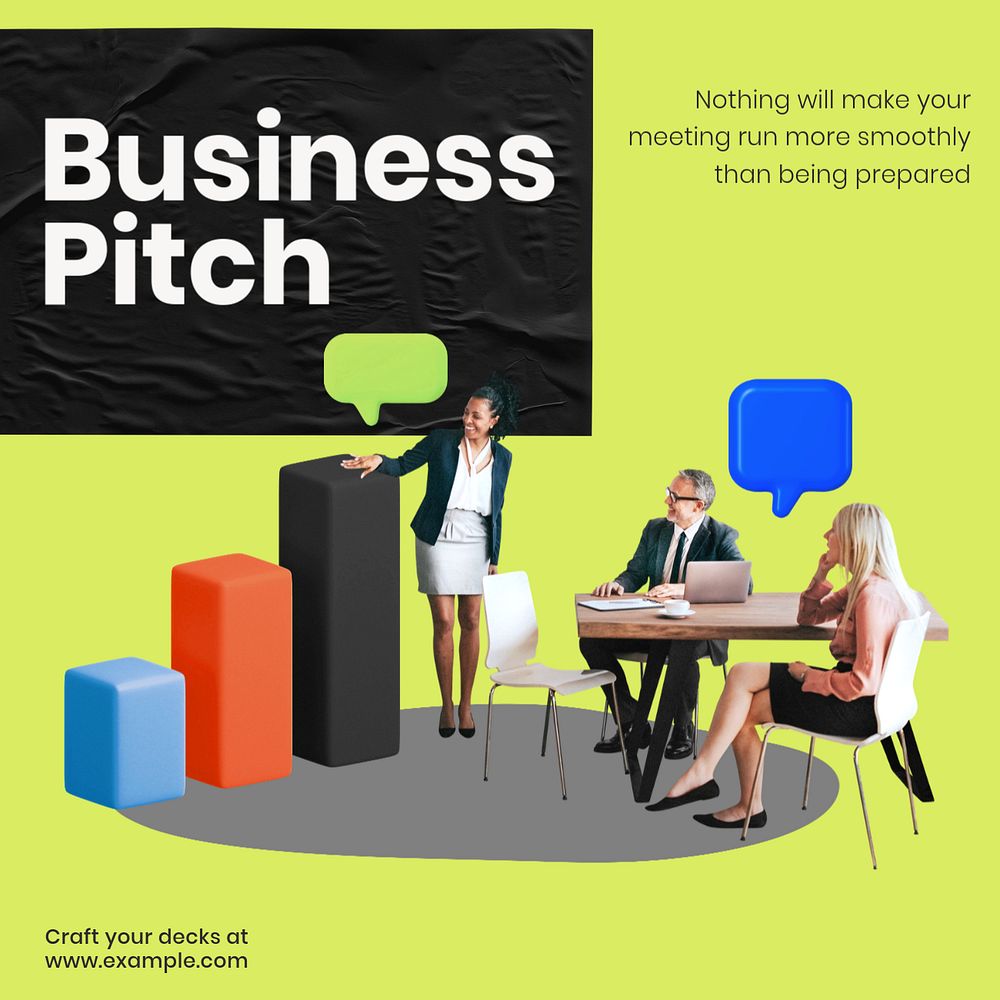 Business pitch Facebook ad template, editable text & design