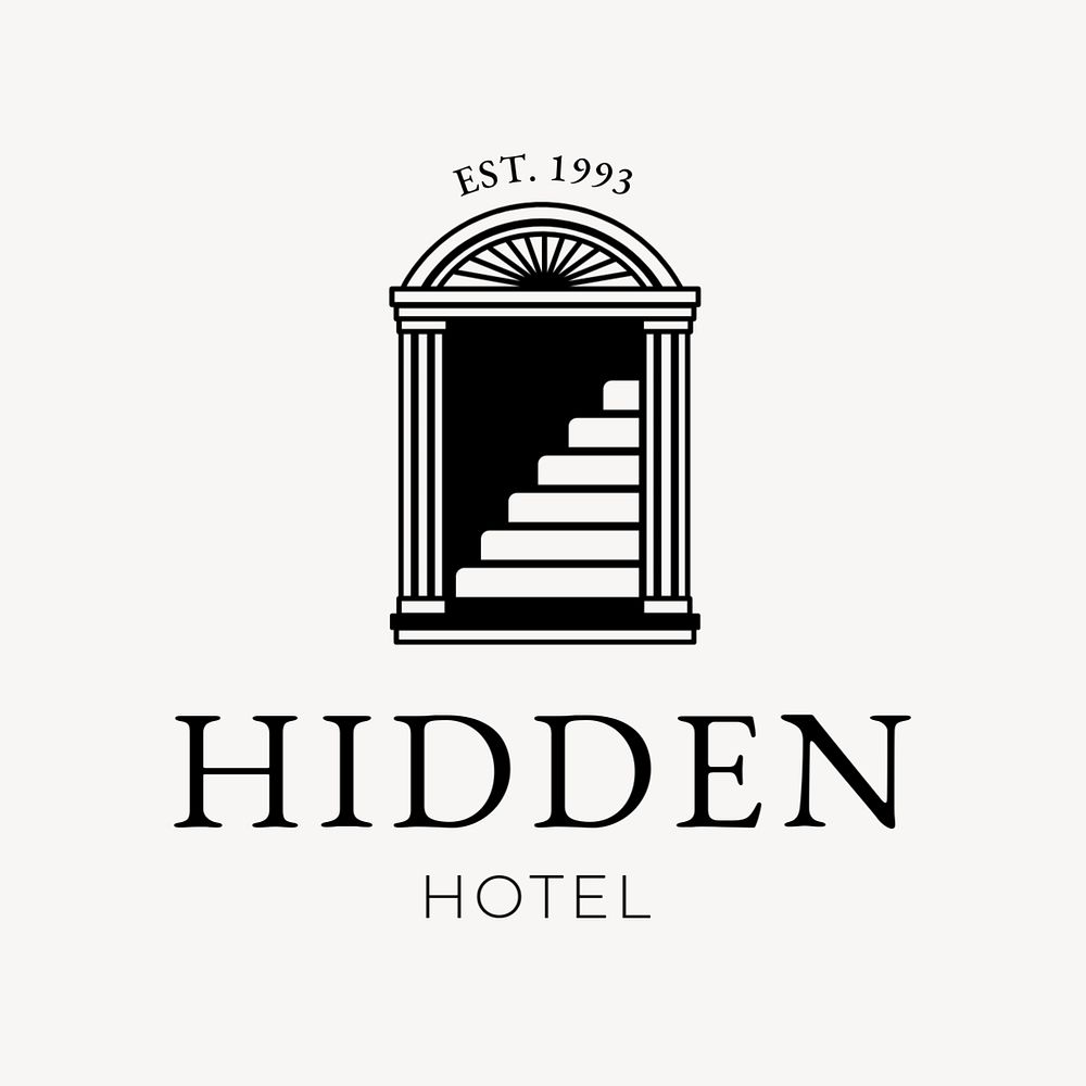 Hotel business logo template, editable design