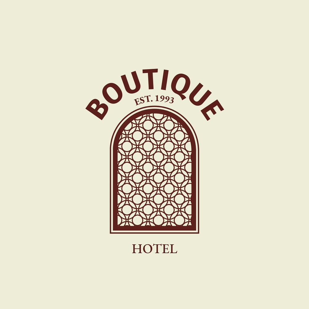 Boutique hotel logo template, editable design