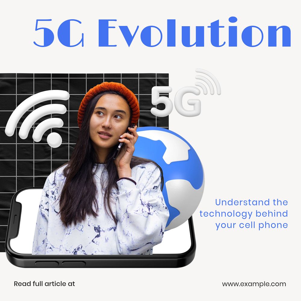 5G evolution Facebook ad template, editable text & design