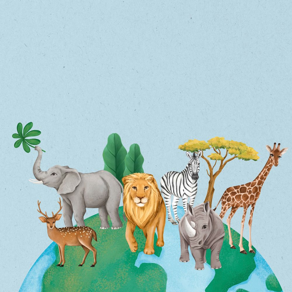 Save wildlife background, drawing design