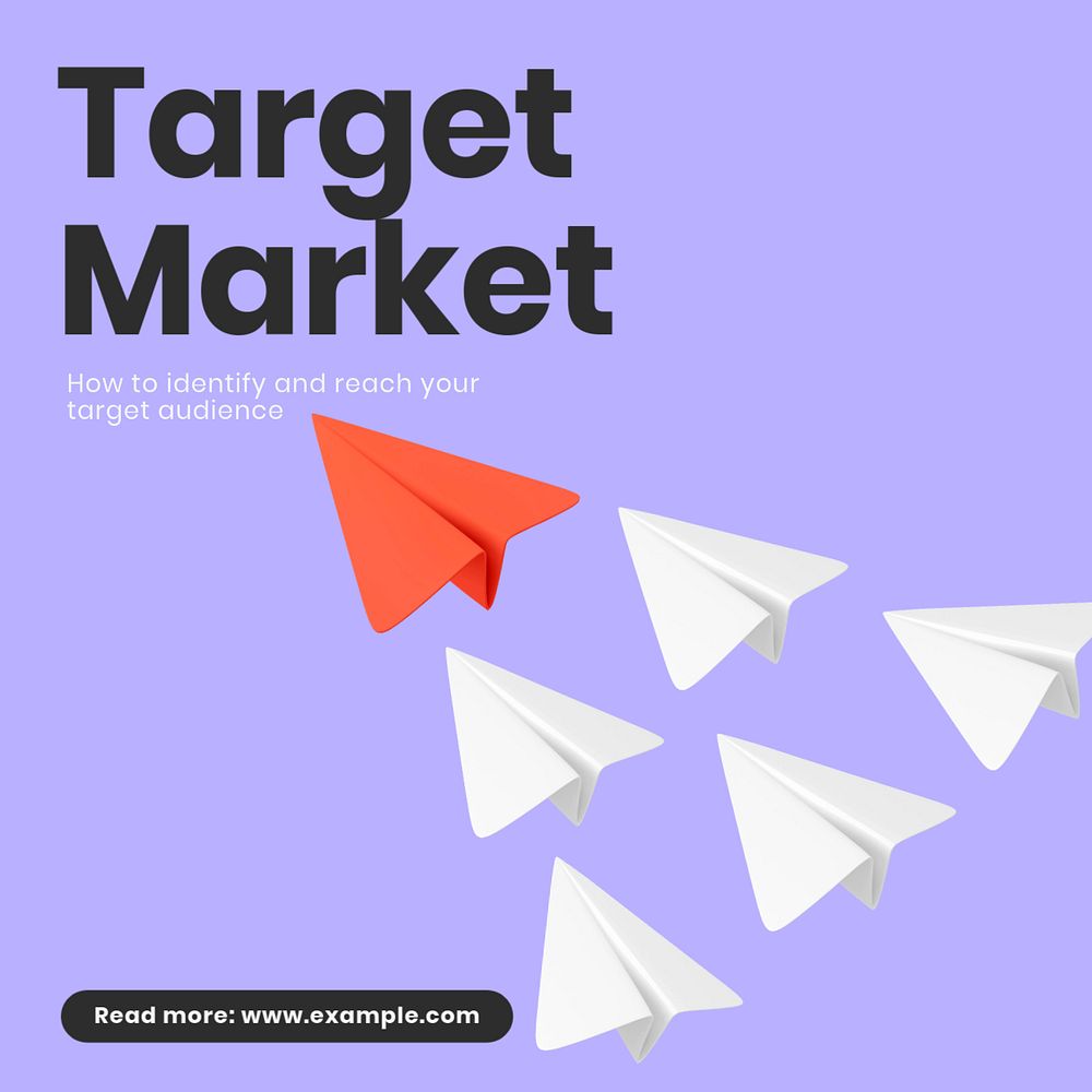 Target market Facebook ad template, editable text & design