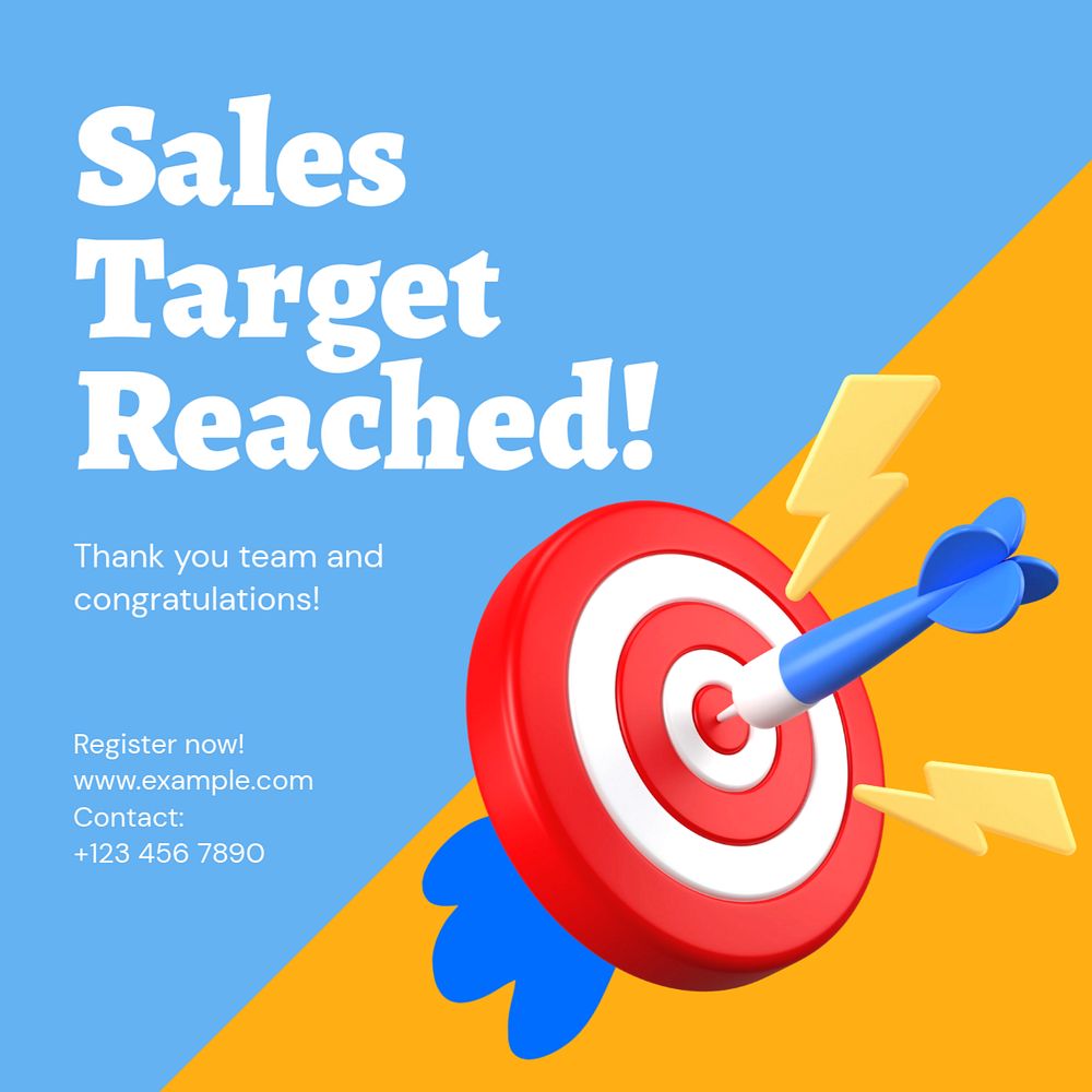 Target reached Instagram ad template, editable social media post design