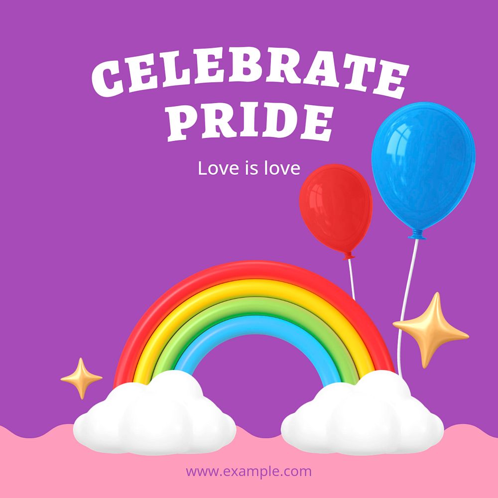 Pride month Instagram ad template, editable social media post design