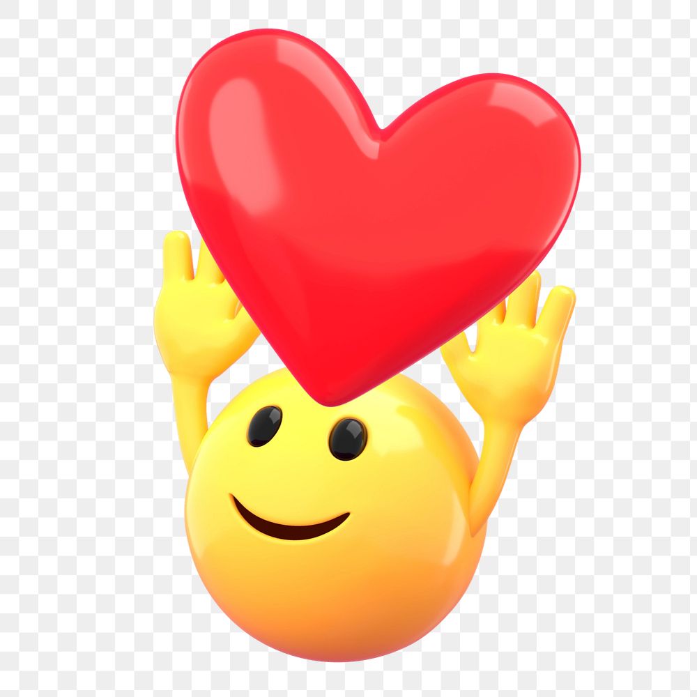 Love emoji  sticker, 3D emoticon editable design