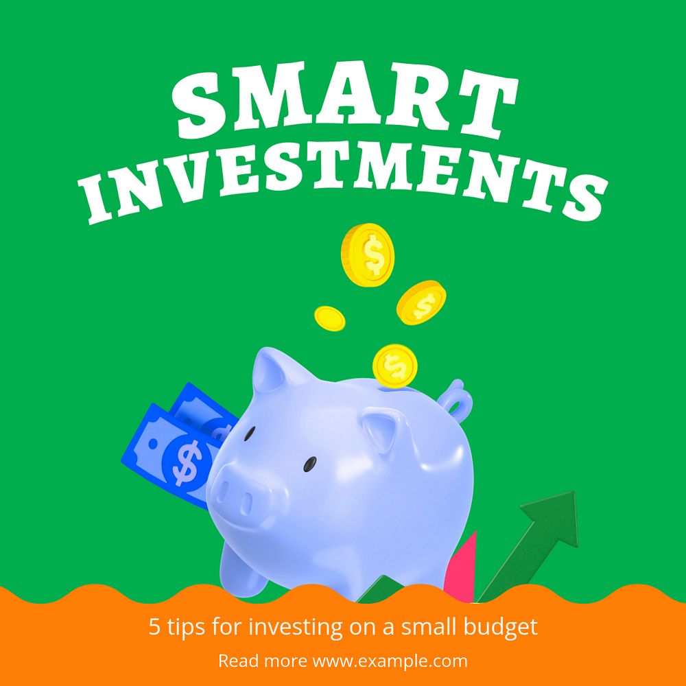 Smart investments Instagram ad template, editable social media post design