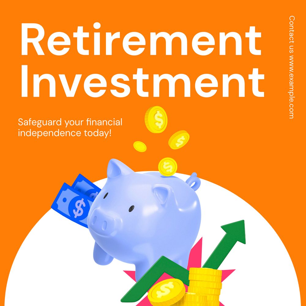 Retirement investment Instagram ad template, editable social media post design