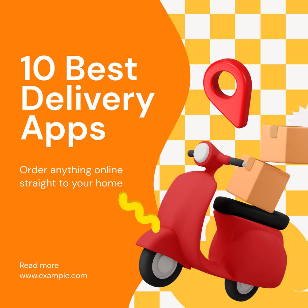 Delivery apps Instagram ad template, editable social media post design