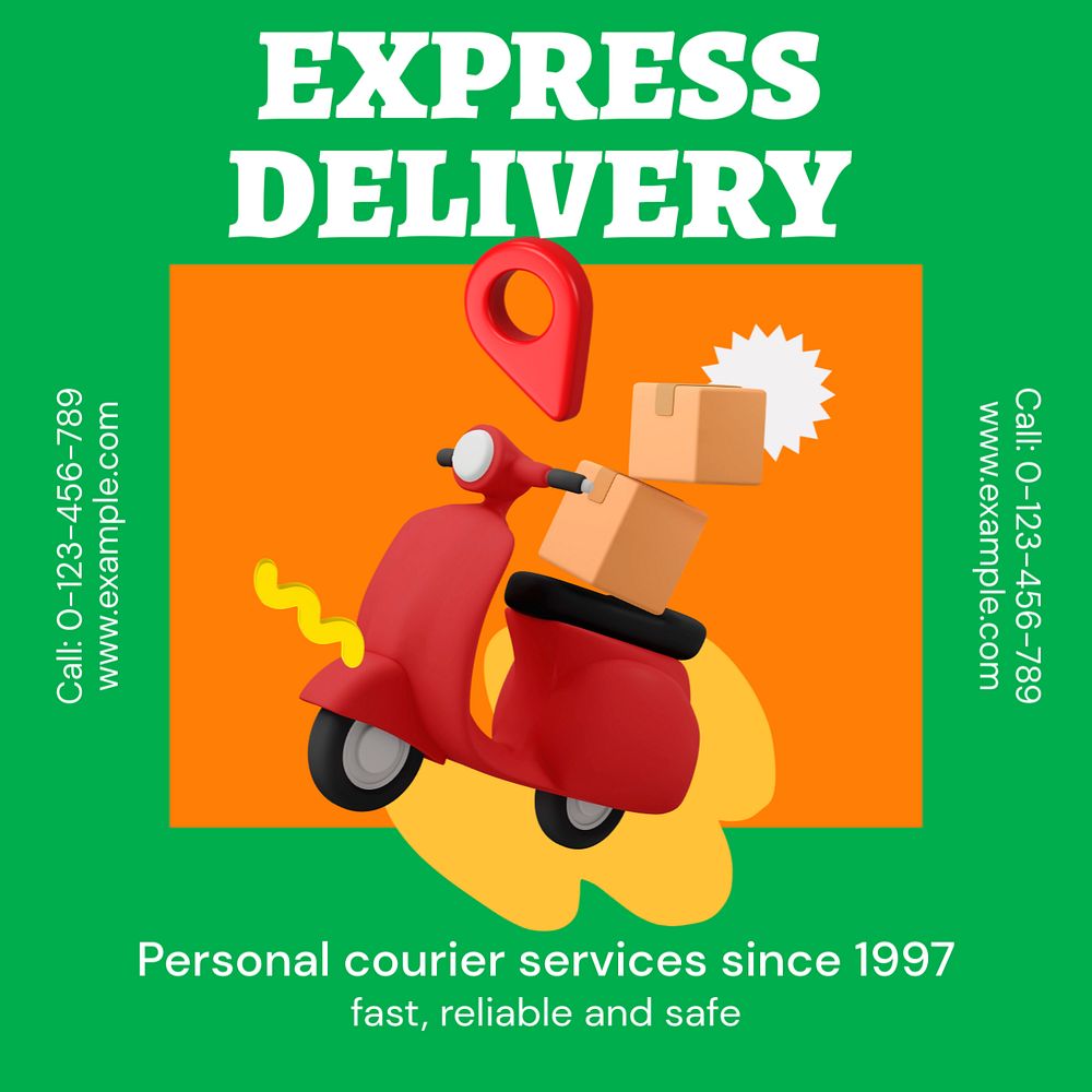 Courier services Instagram ad template, editable social media post design