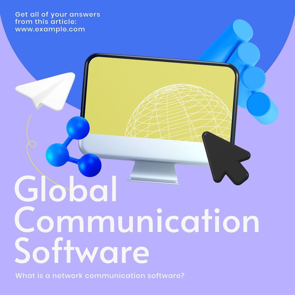 Global communication Facebook ad template, editable text & design