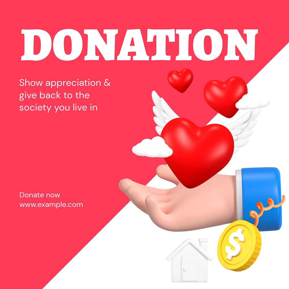 Donation Instagram ad template, editable social media post design