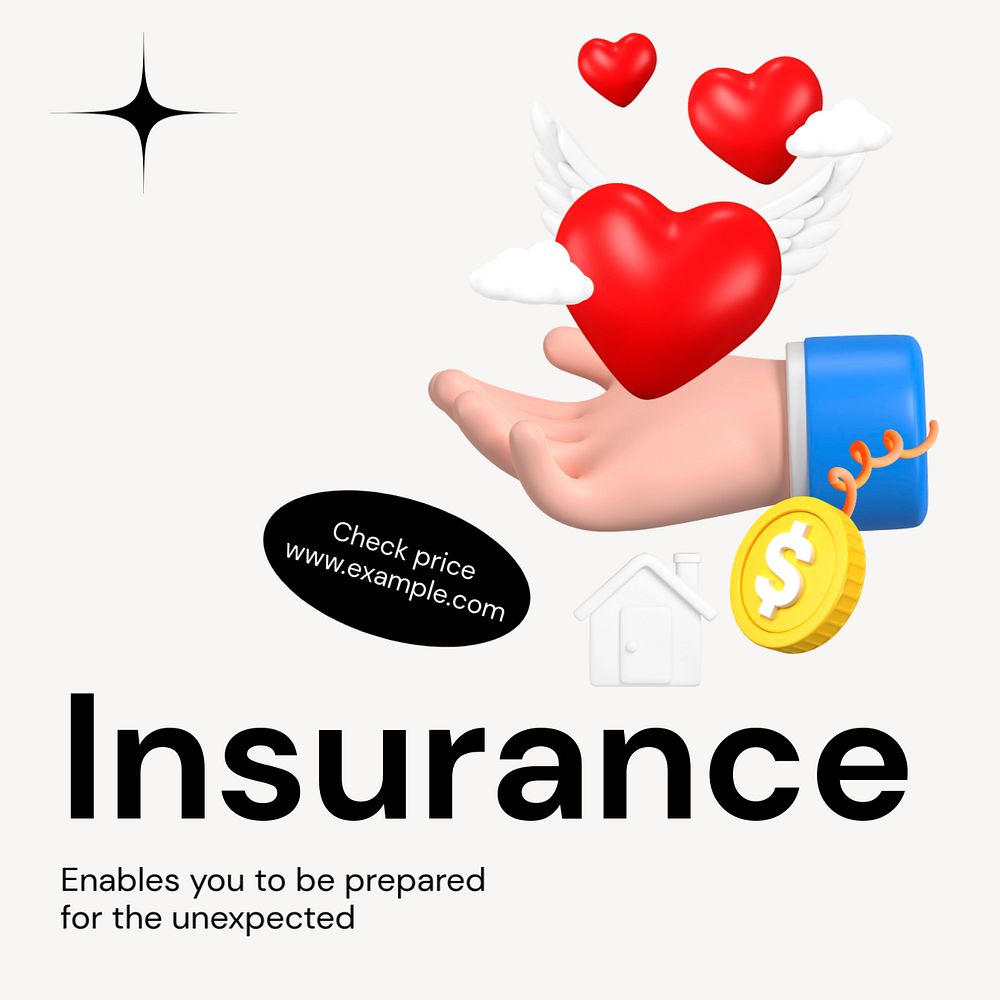 Insurance Instagram ad template, editable social media post design