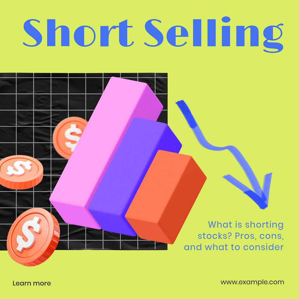 Short selling Facebook ad template, editable text & design