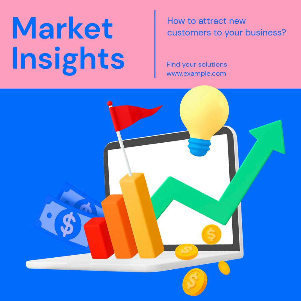 Market insights Instagram ad template, editable social media post design