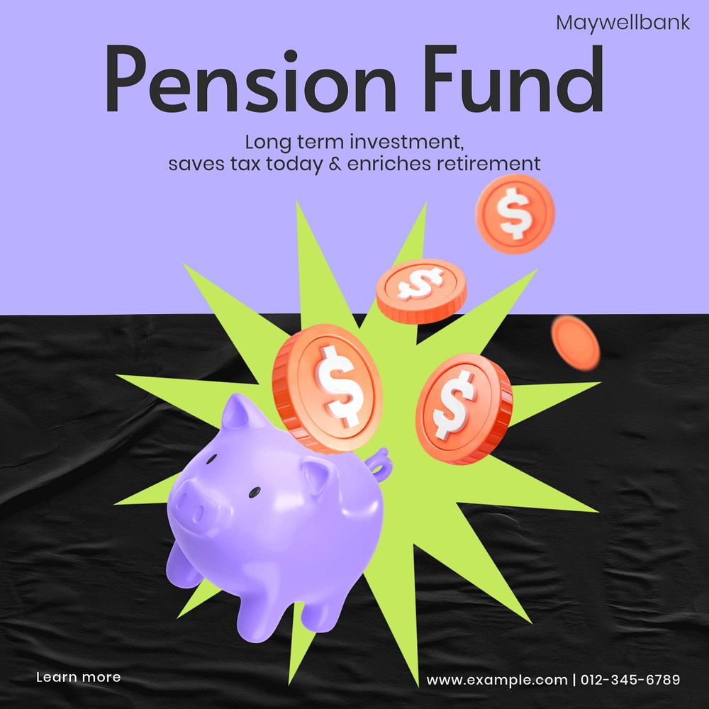 Pension fund Facebook ad template, editable text & design