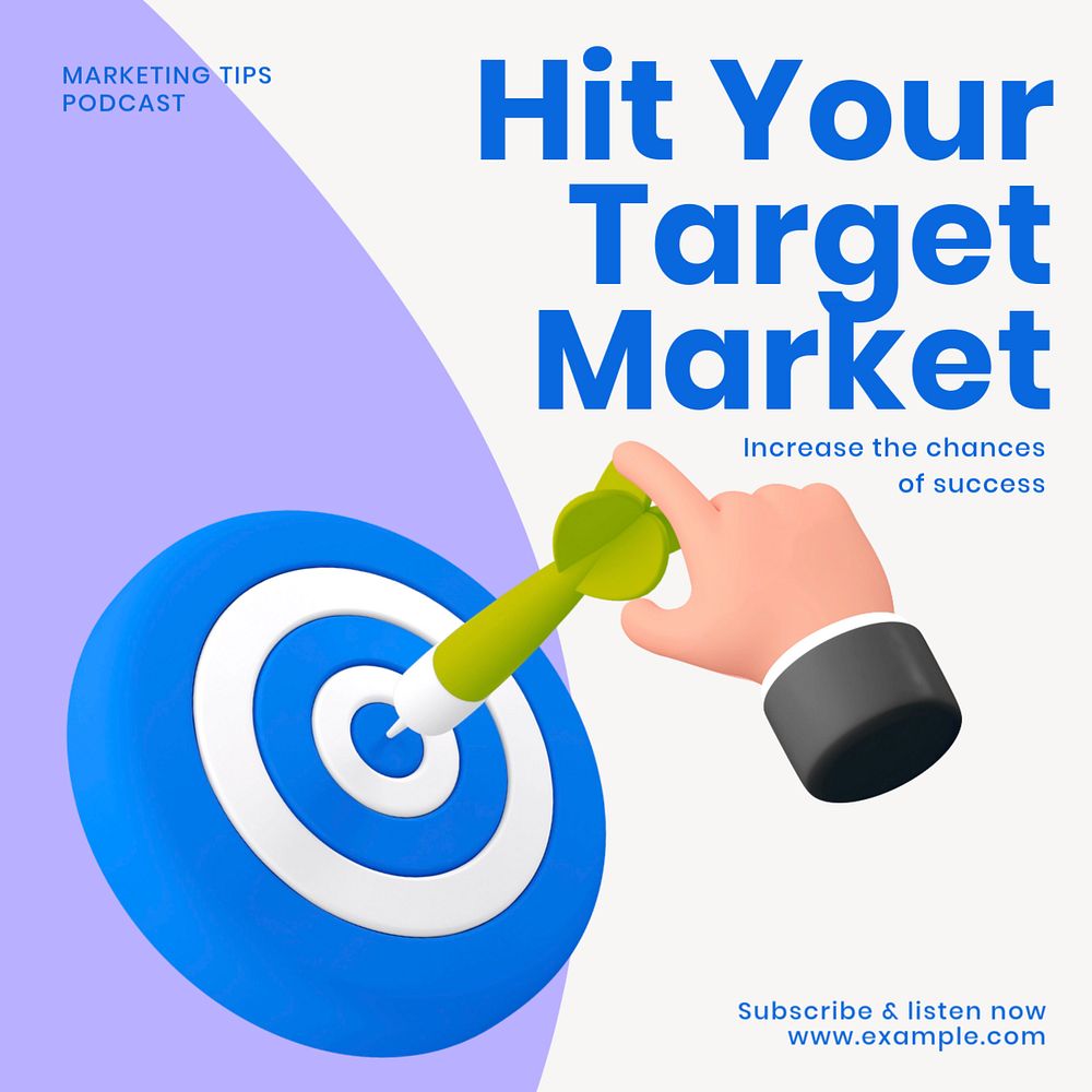 Target market Facebook ad template, editable text & design