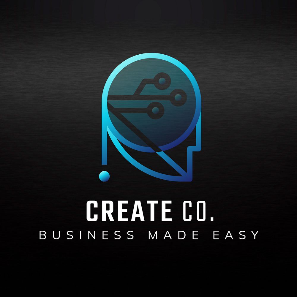 Technology business logo template, innovative company design