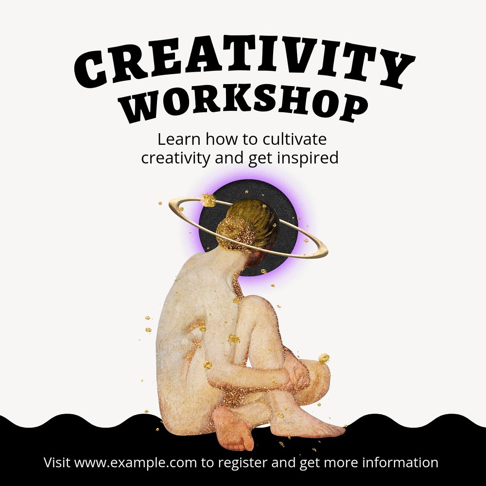 Creativity workshop Instagram ad template, editable social media post design