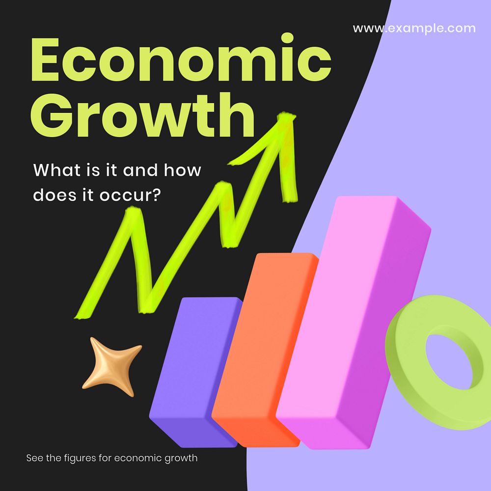 Economic growth Facebook ad template, editable text & design