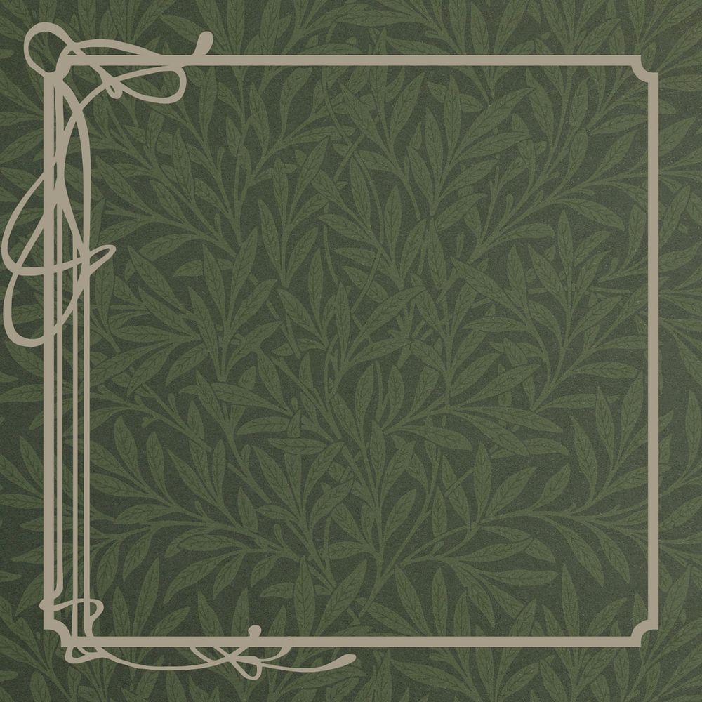 William Morris' patterned background, leaf frame, remixed by rawpixel, editable design