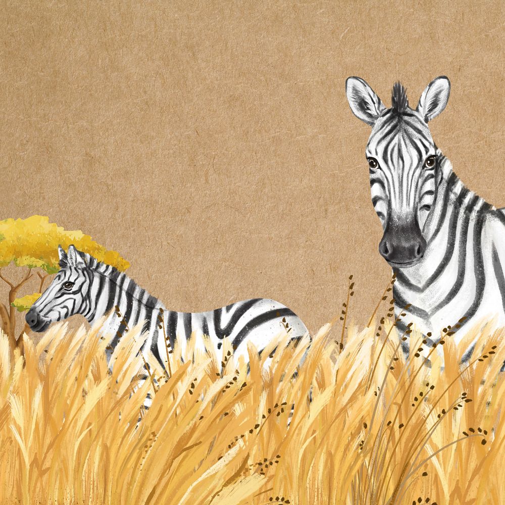 Zebra wildlife background, paper texture design