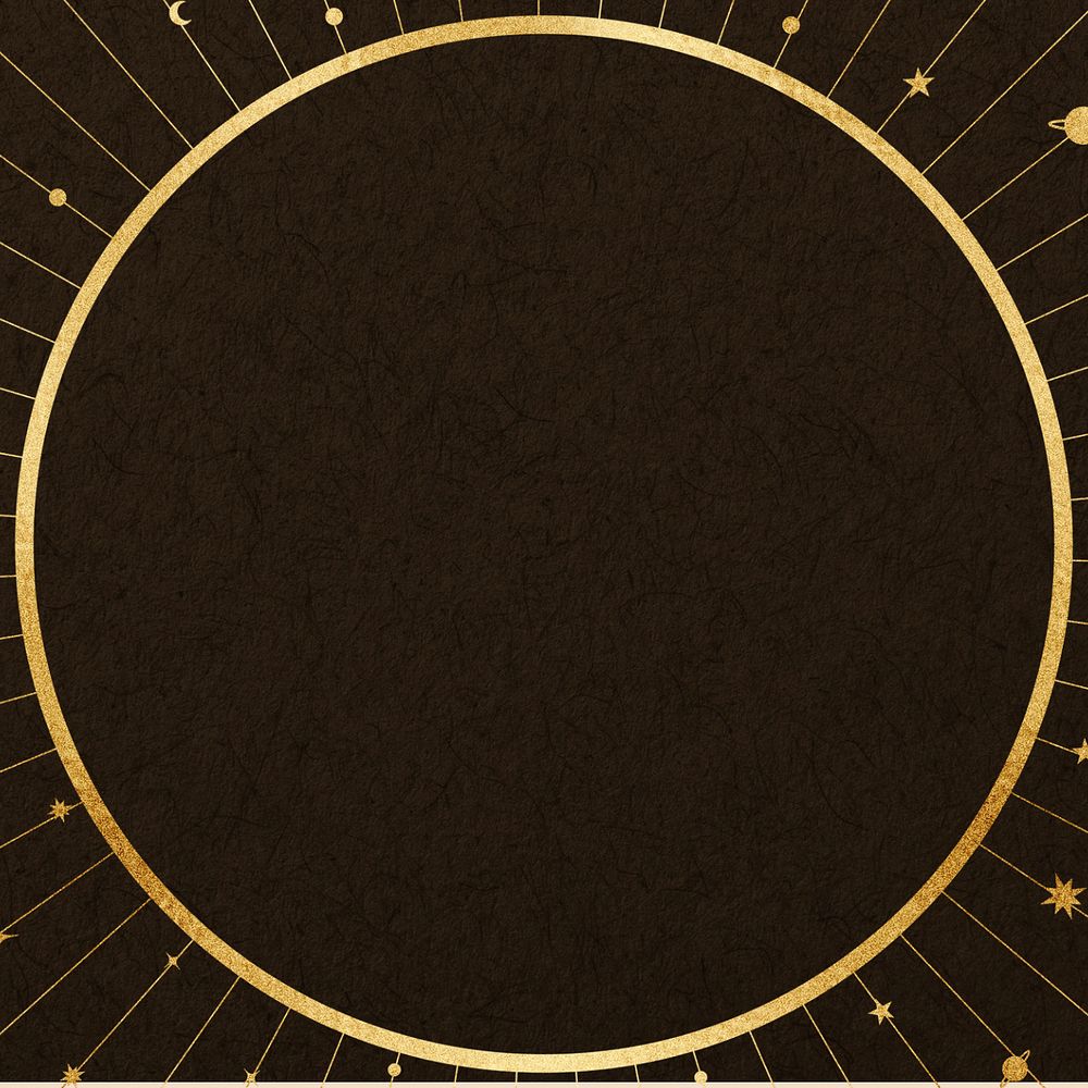 Celestial astrology frame background, brown textured design, editable design