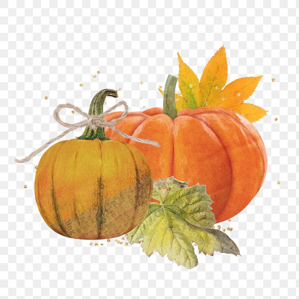 Autumnal pumpkins element, editable Halloween design