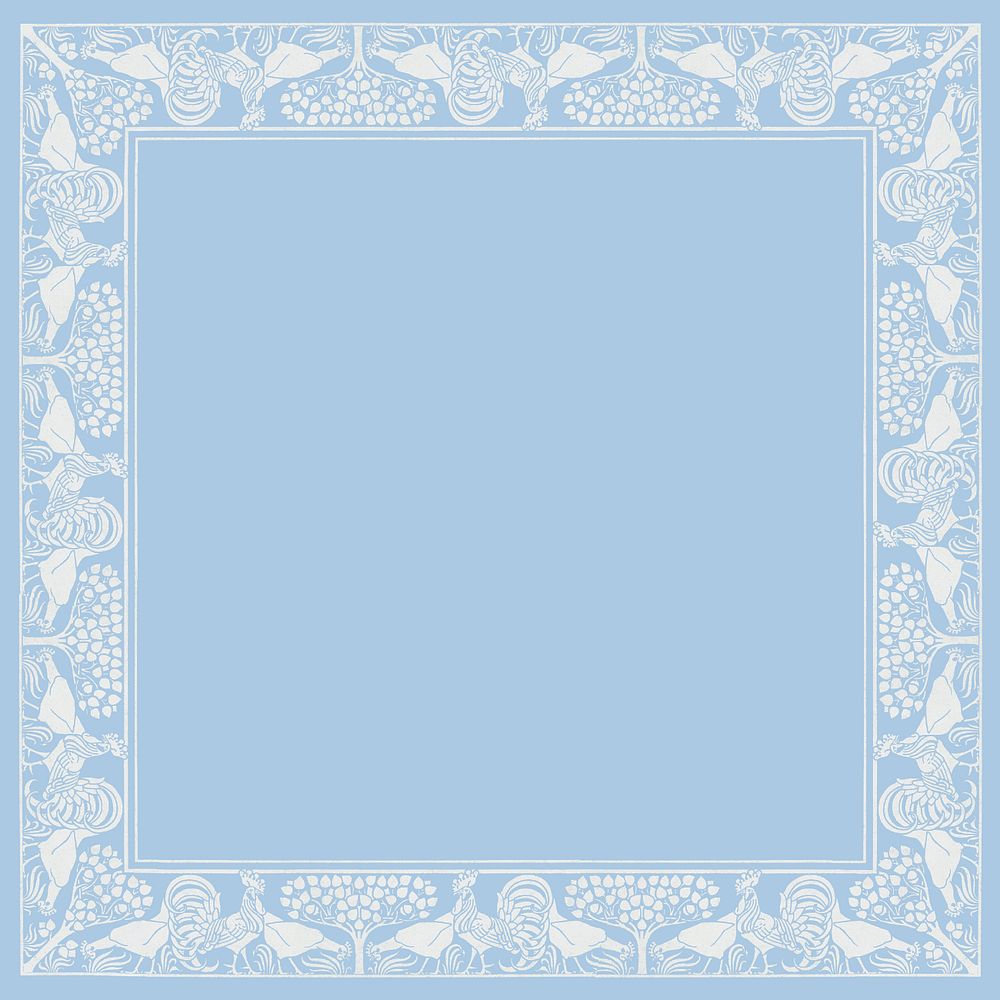 Blue ornamental frame background, editable vintage design, remixed by rawpixel