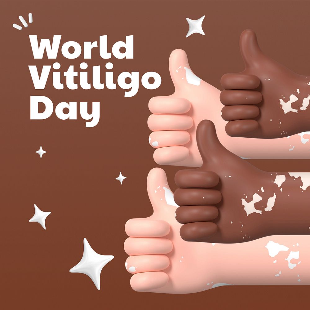 Vitiligo Day Instagram post template, 3D editable design