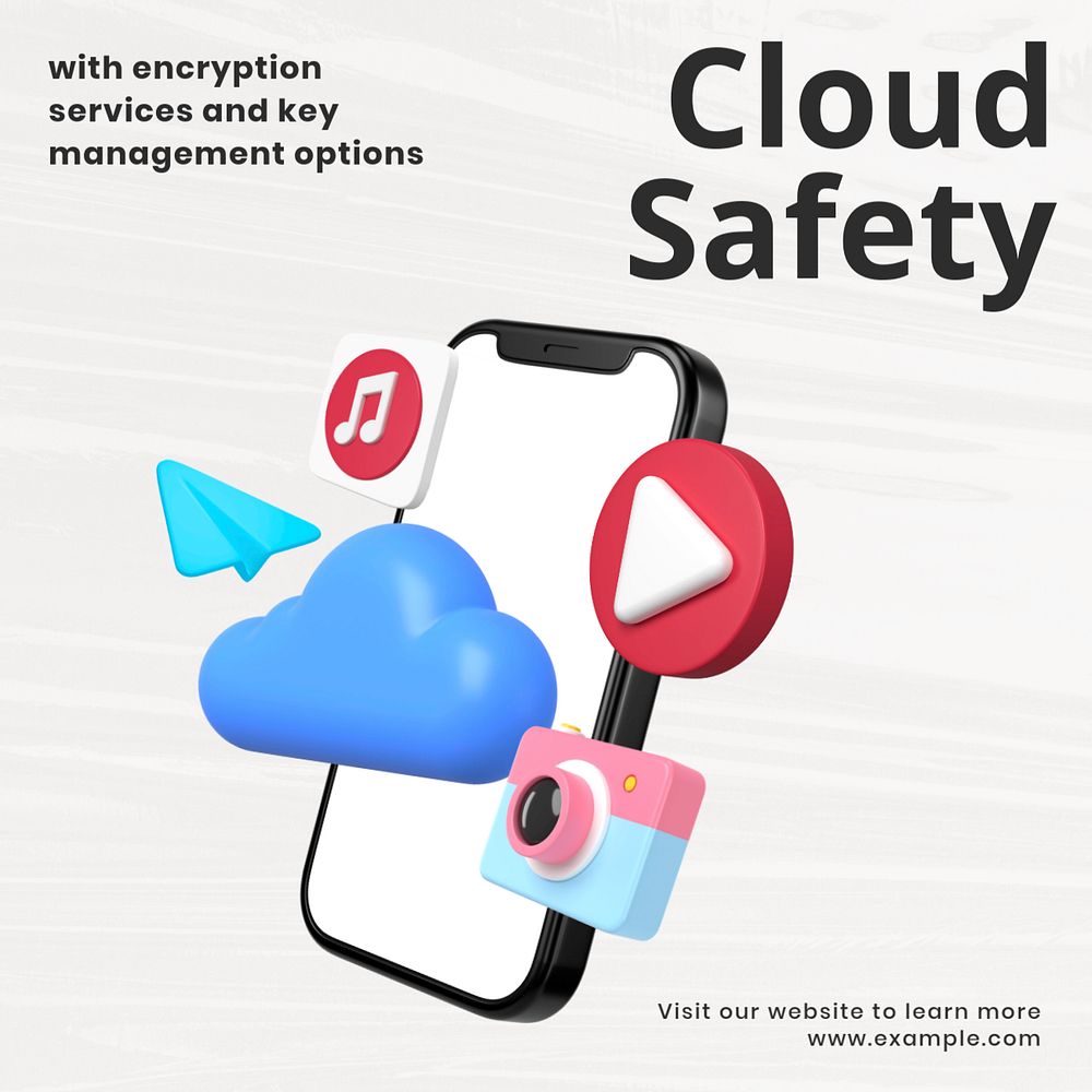 Cloud safety Facebook ad template, editable text & design