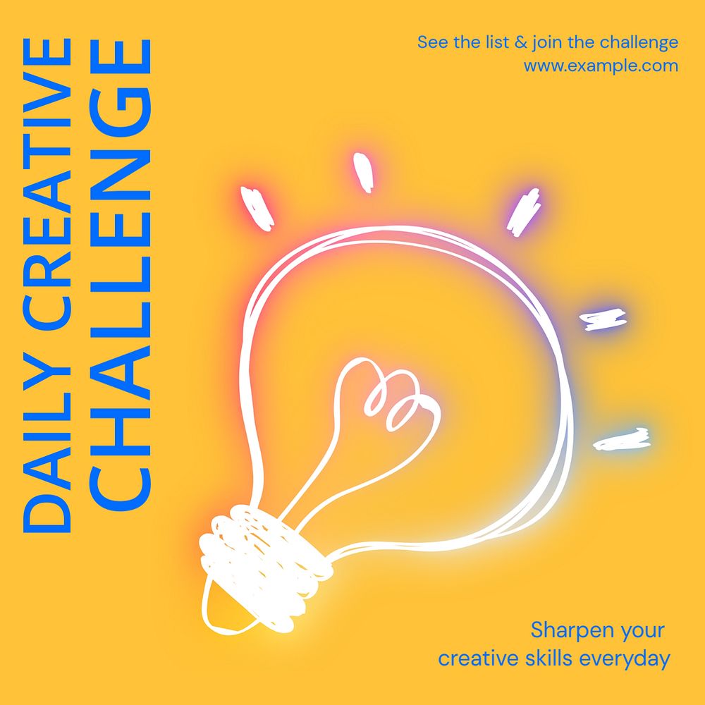 Creative challenge Instagram ad template, editable social media post design