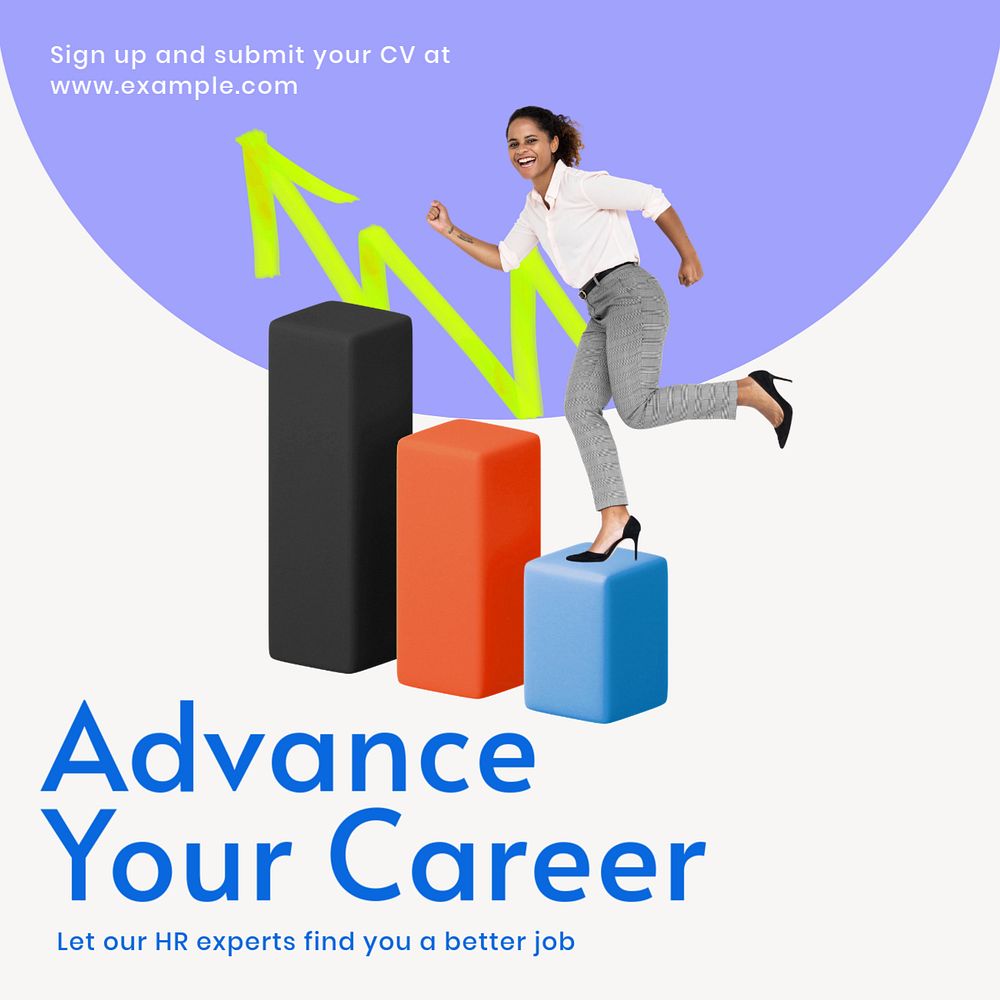 Advance your career Facebook ad template, editable text & design