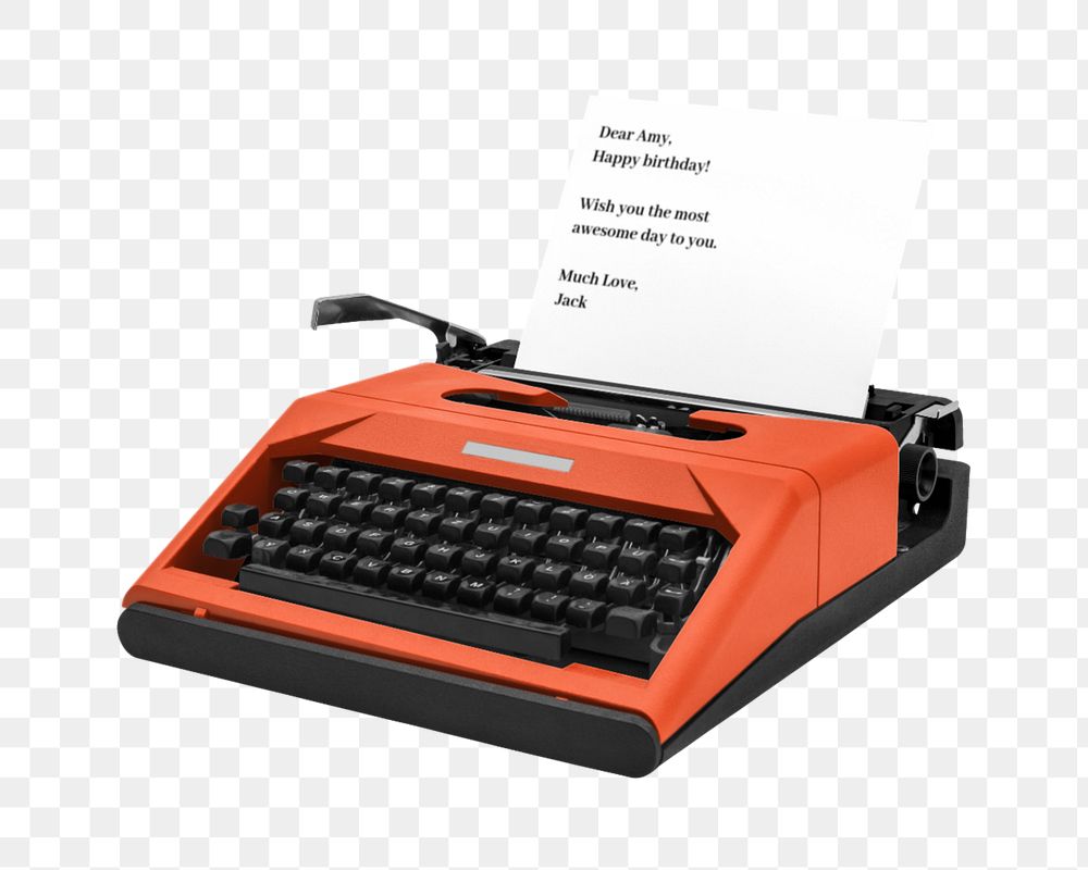 Retro typewriter with paper mockup element, customizable design