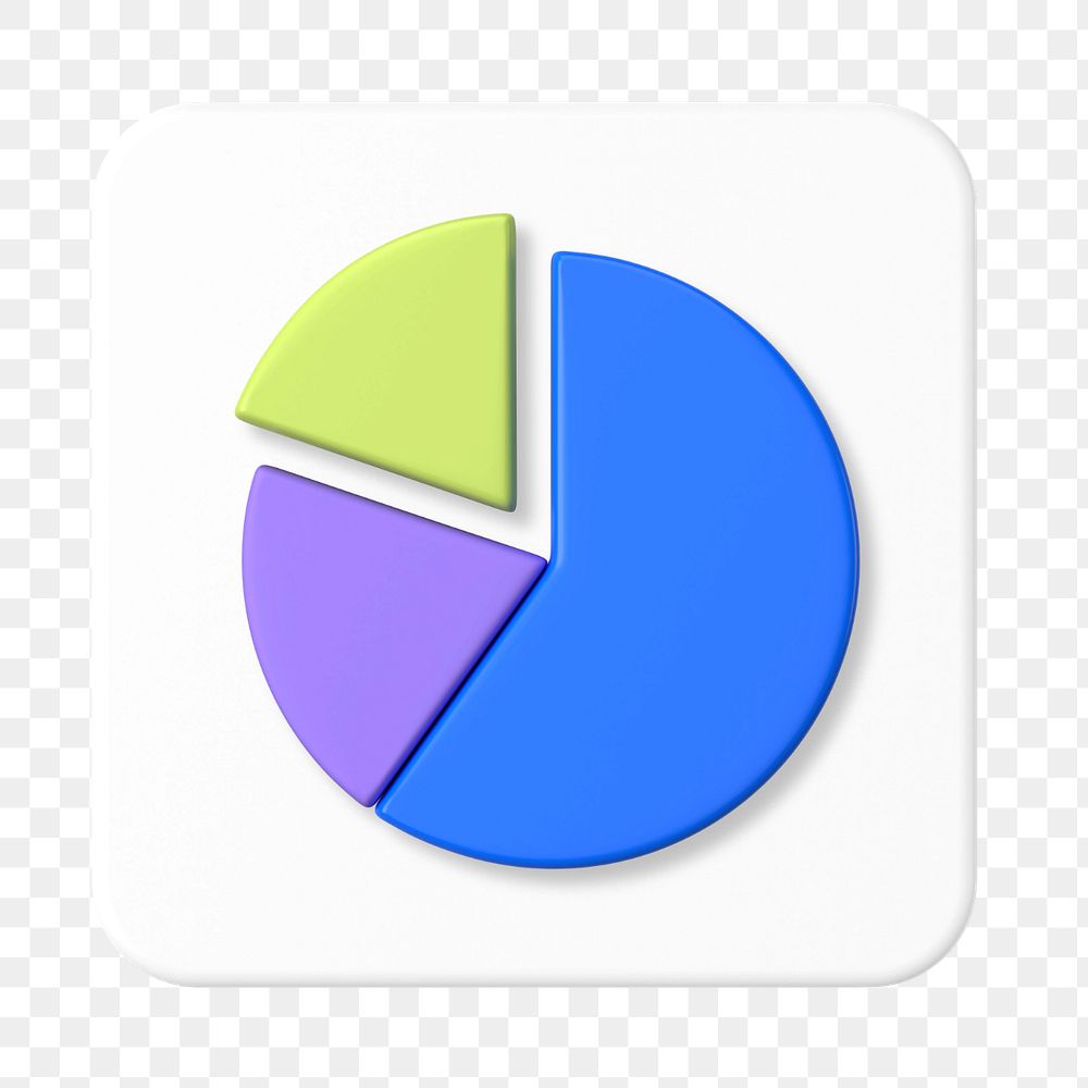 Pie chart graph 3D sticker, editable graphic remix element