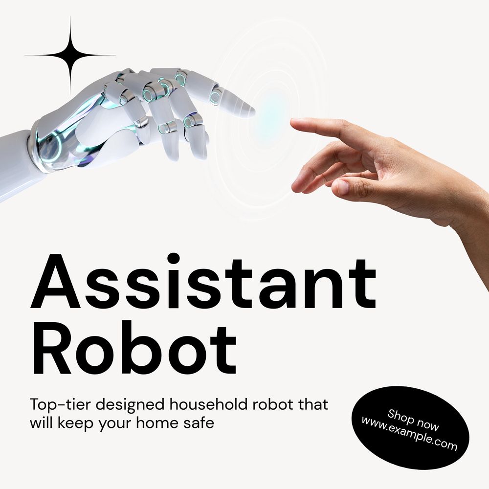 Assistant robot Instagram ad template, editable social media post design