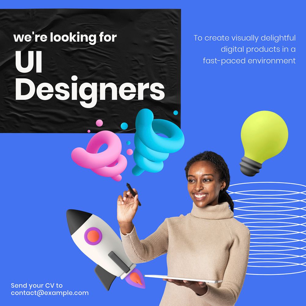 UI designers wanted Facebook ad template, editable text & design