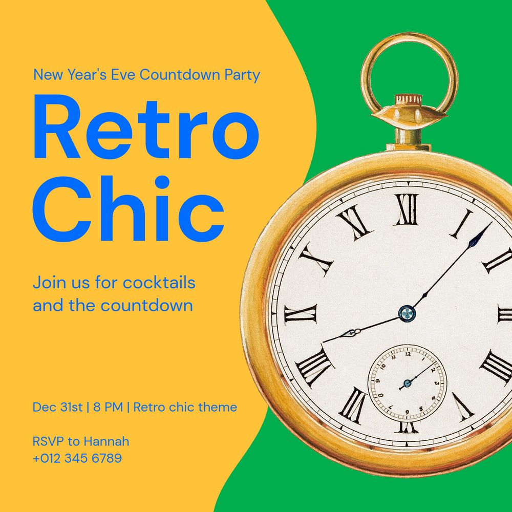 Retro chic Instagram ad template, editable social media post design