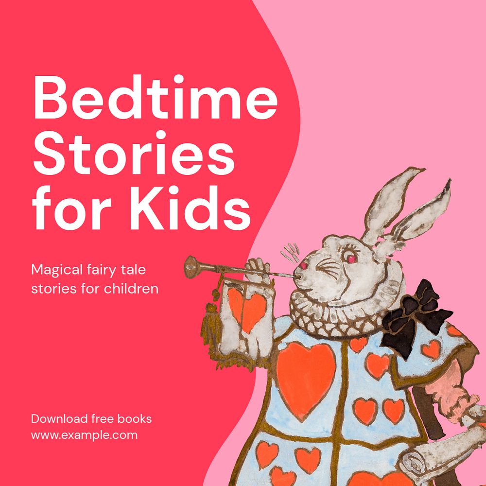 Bedtime stories Instagram ad template, editable social media post design