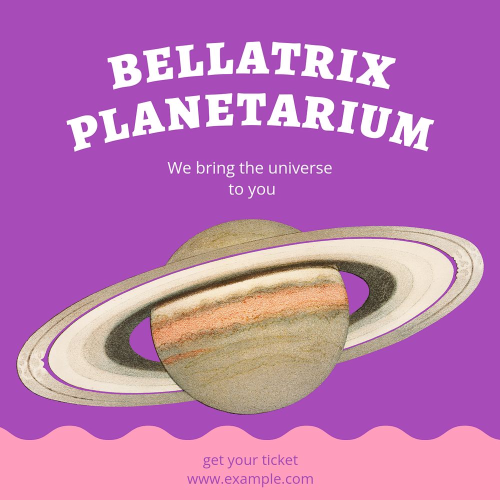 Planetarium blog Instagram ad template, editable social media post design