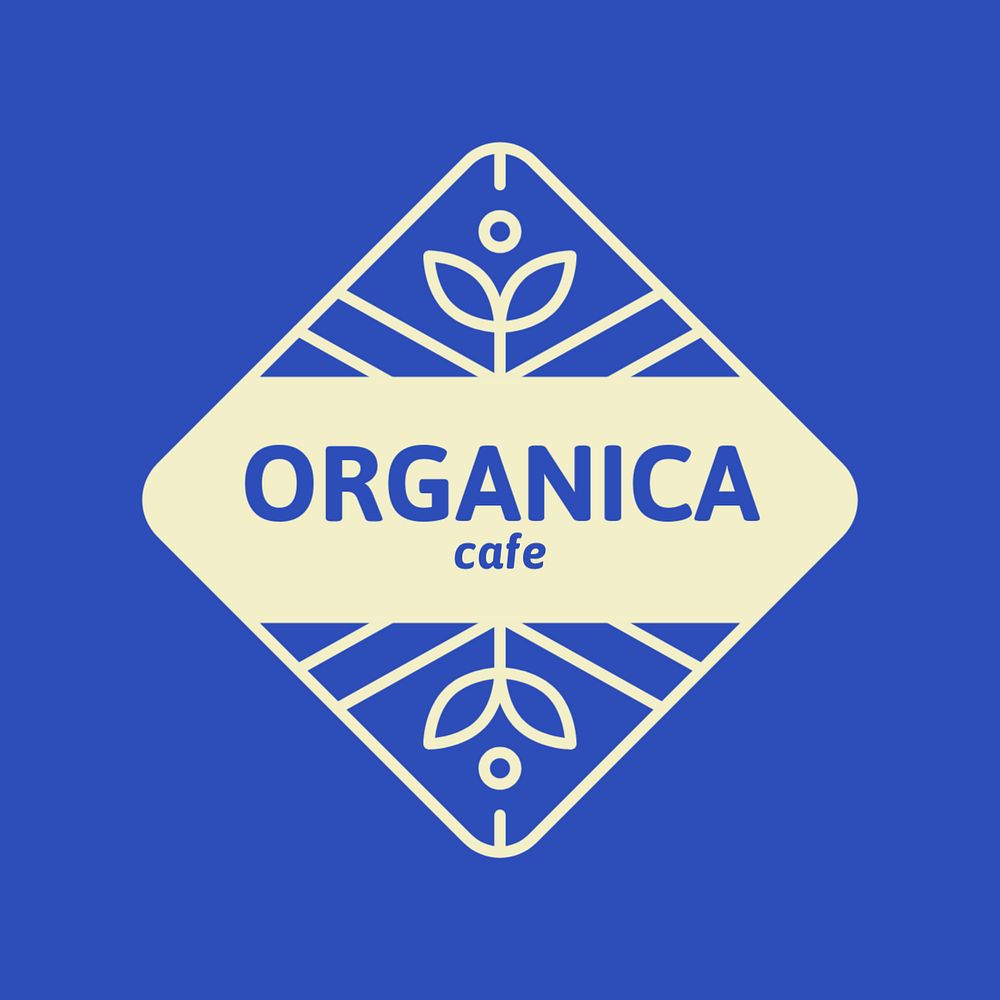 Organic cafe editable logo, minimal botanical design