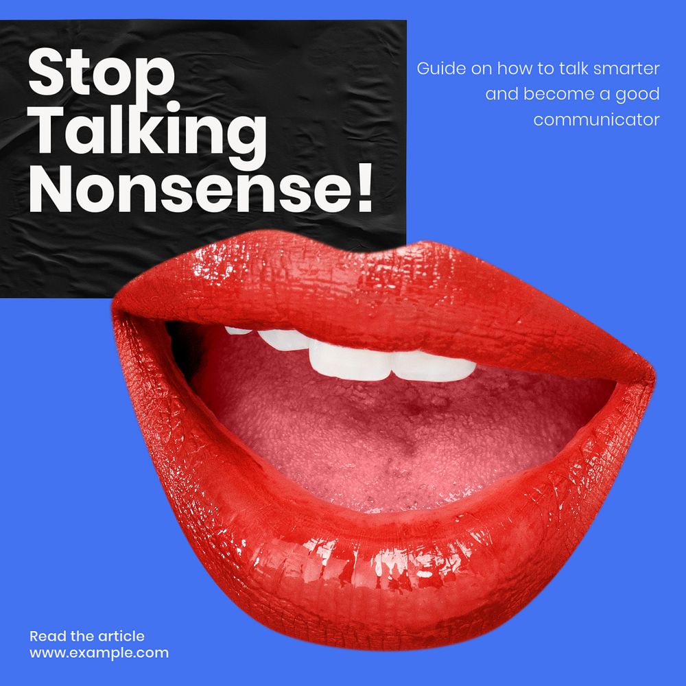 Stop talking nonsense Facebook ad template, editable text & design