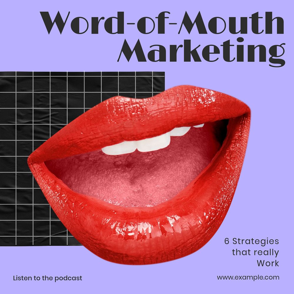 Word-of-mouth marketing Facebook ad template, editable text & design