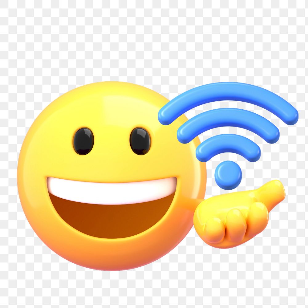 Wifi emoji  sticker, 3D emoticon editable design