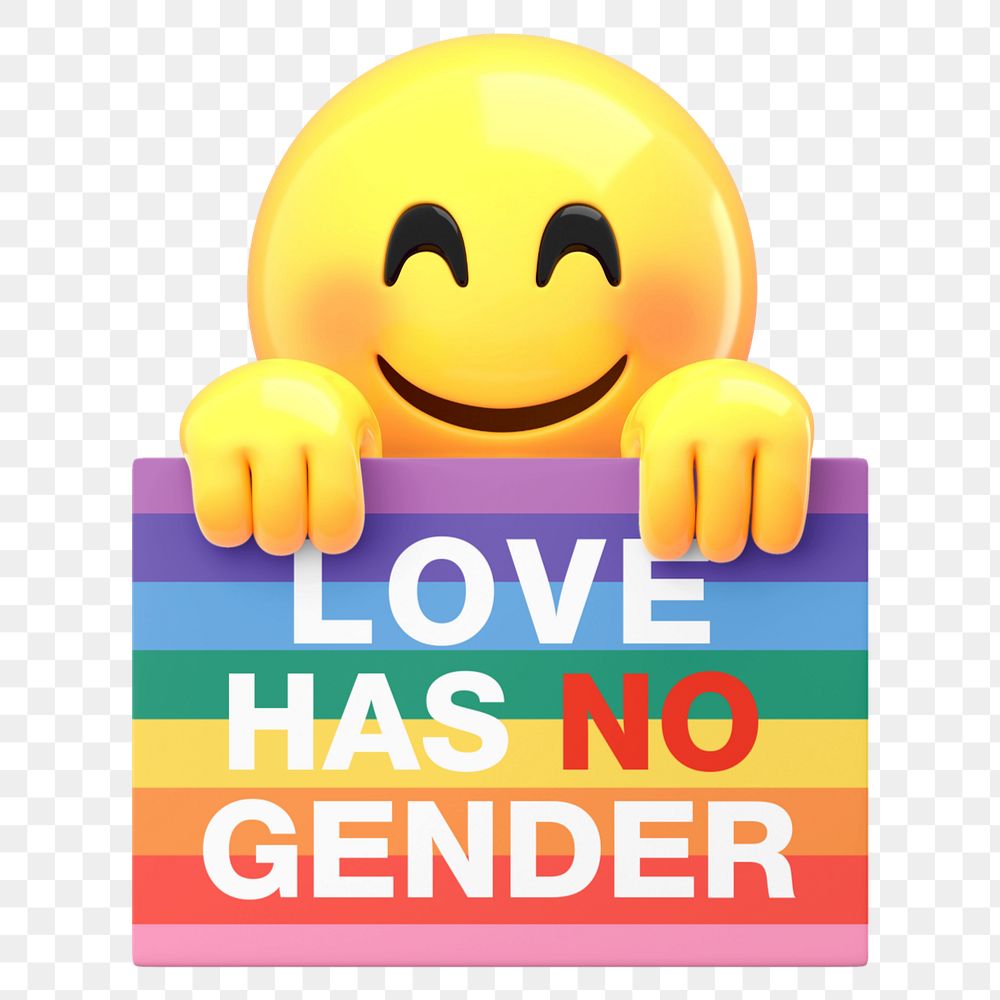 Emoji holding LGBT sign mockup editable design