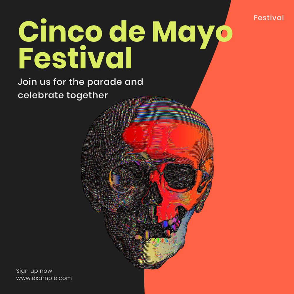 Cinco de Mayo Facebook ad template, editable text & design