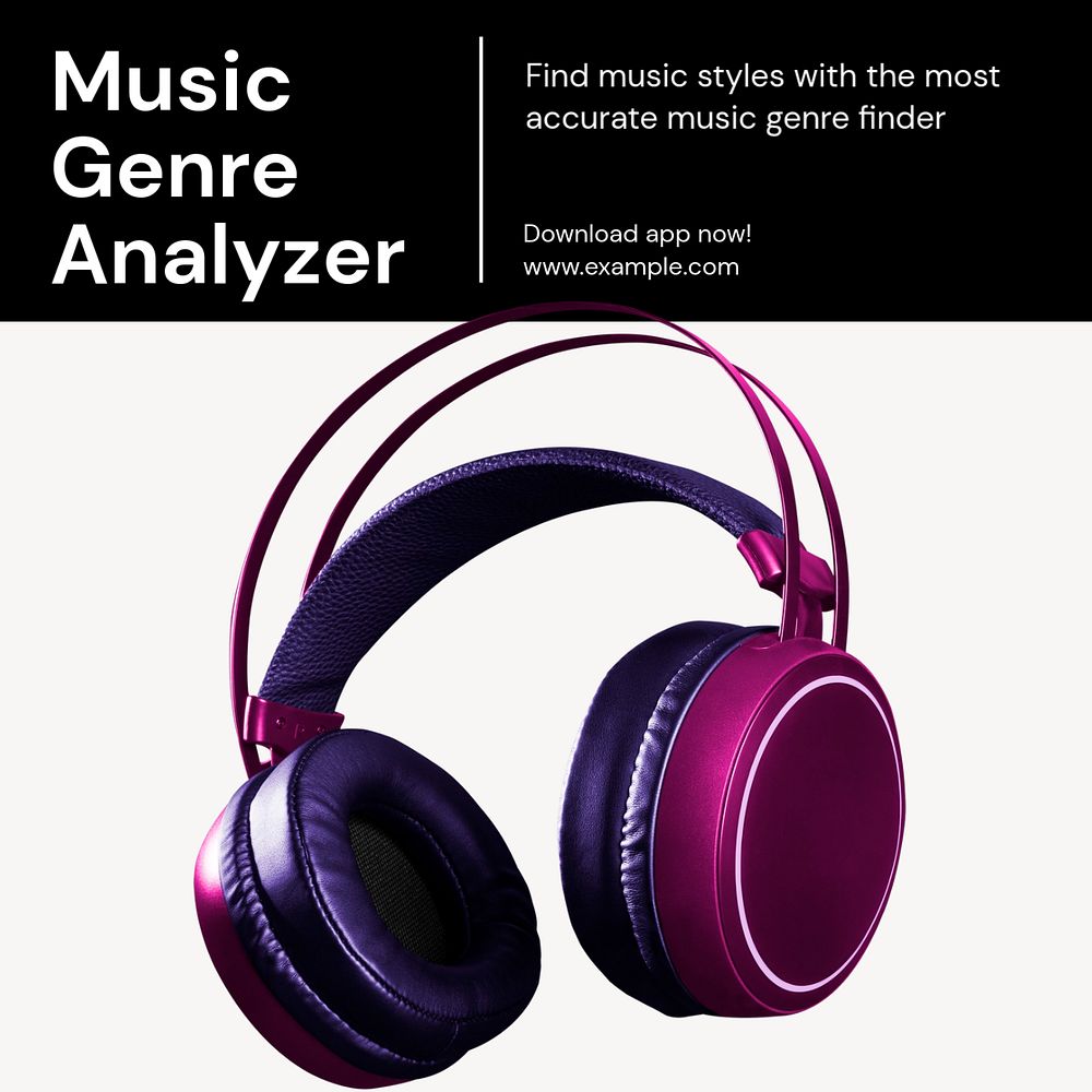 Music genre analyzer Instagram ad template, editable social media post design