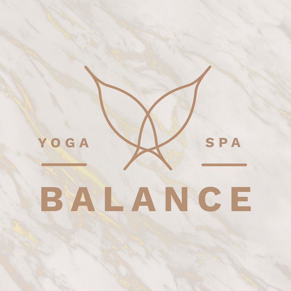 Yoga center editable logo template, marble design