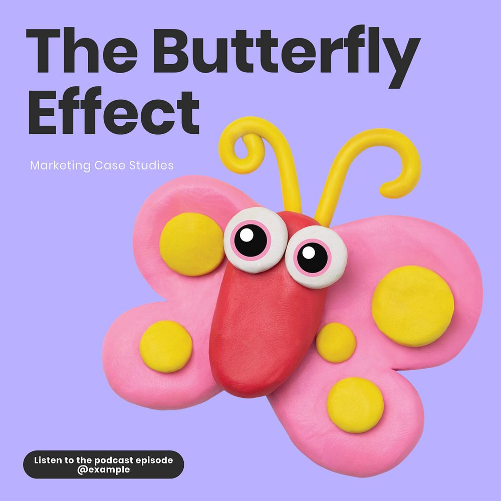 Butterfly effect Facebook ad template, editable text & design